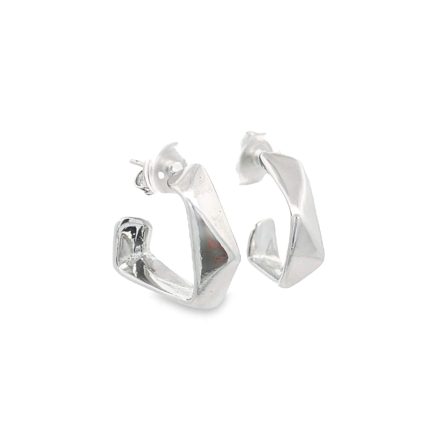 Geometrically Designed Small Hoop Earrings
