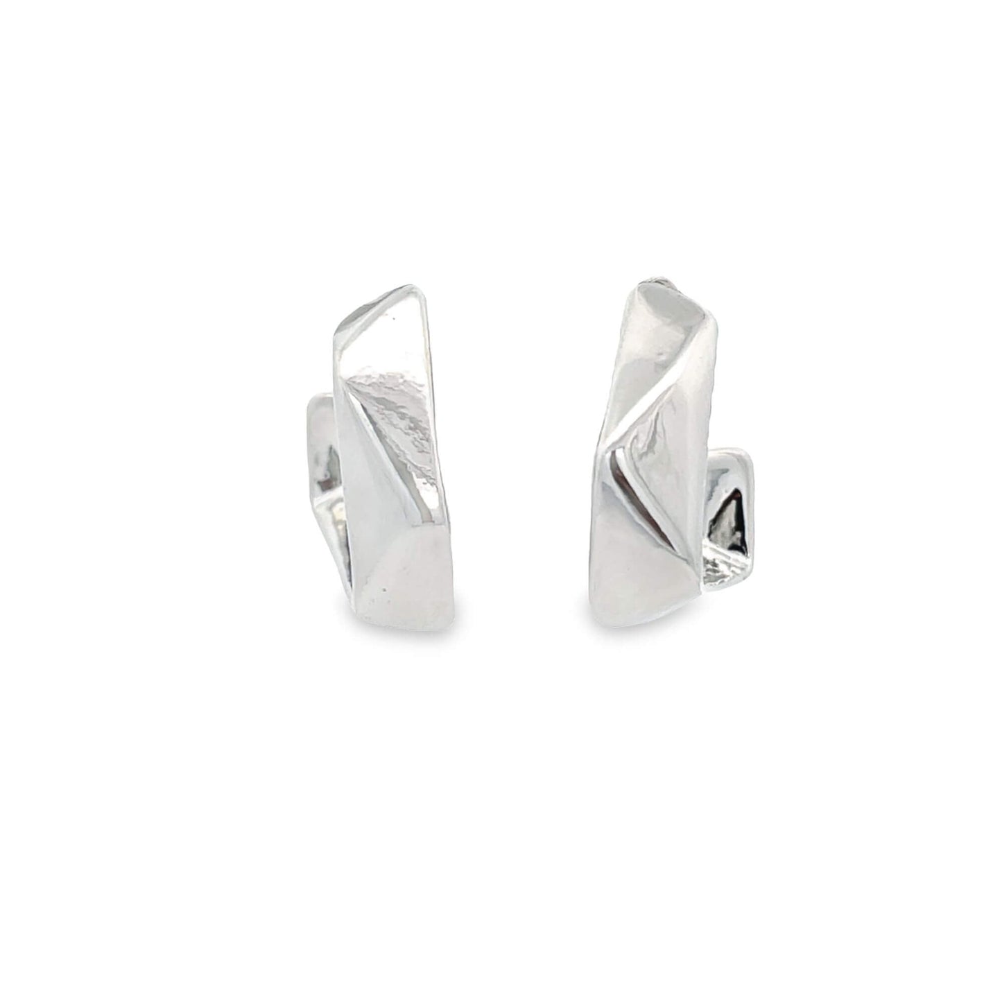 Geometrically Designed Small Hoop Earrings