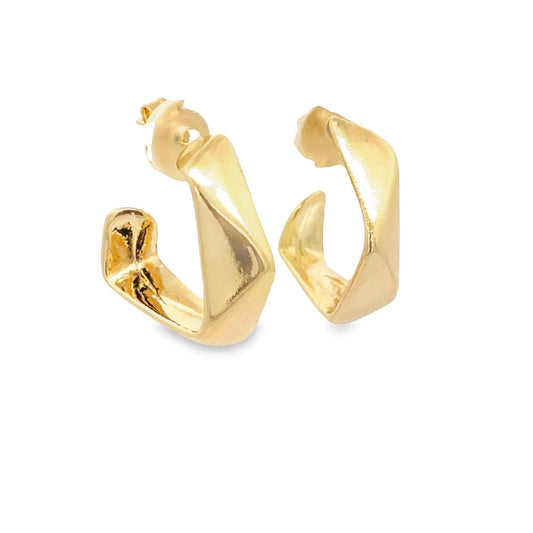 Geometrically Designed Small Hoop Earrings