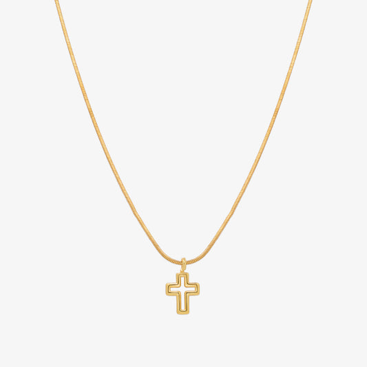 Line cross pendant necklace