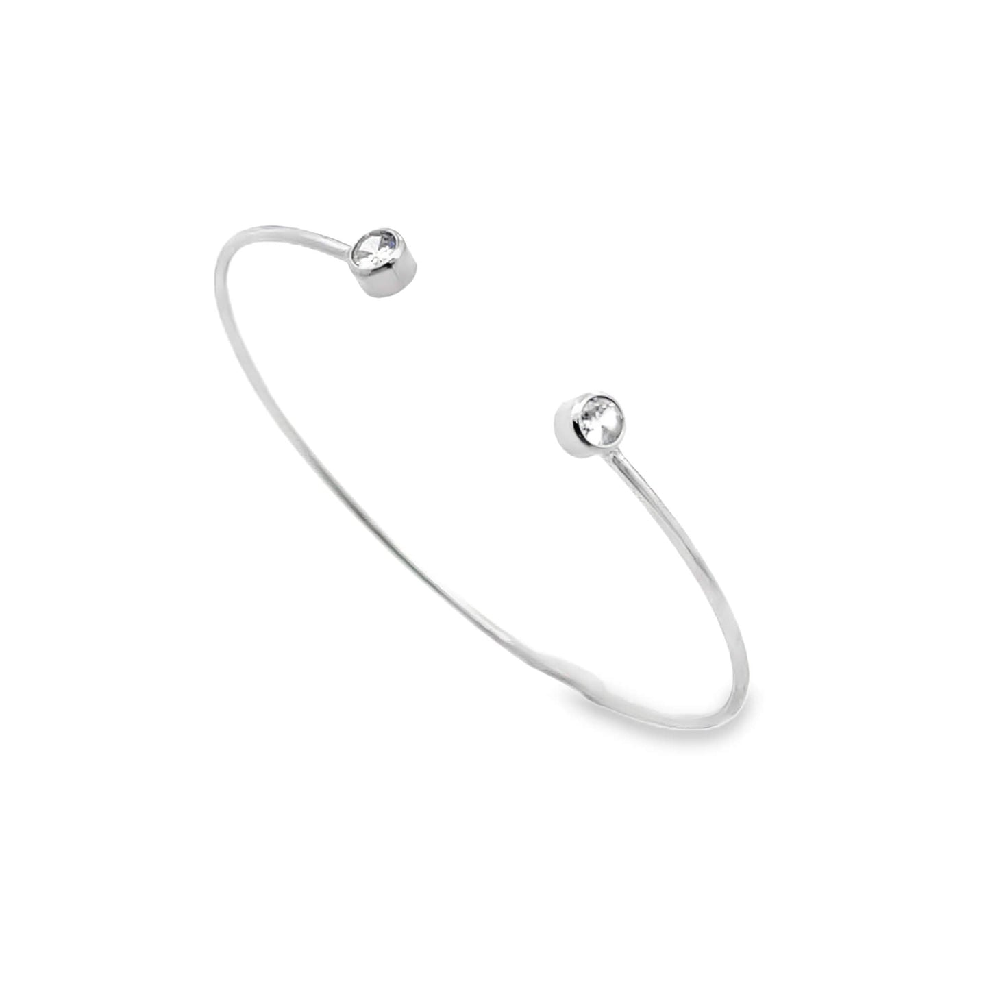 CZ Bezel Stone Open Bangle