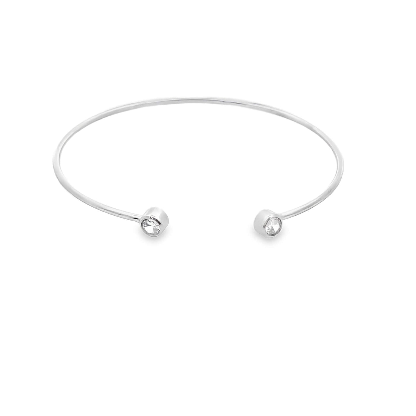 CZ Bezel Stone Open Bangle