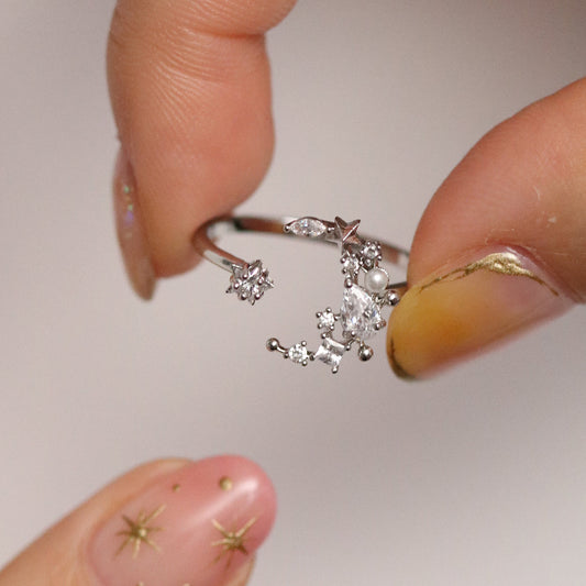 Moon star ring