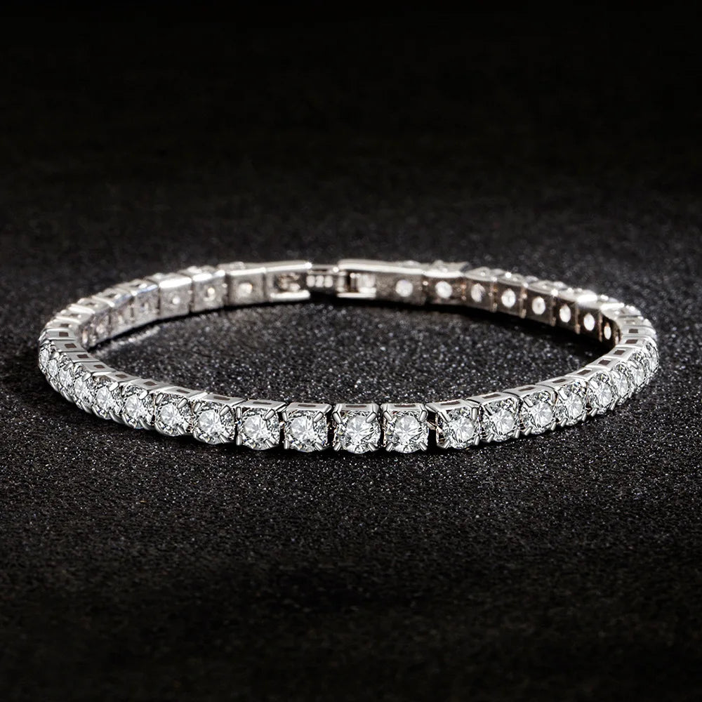 Armband aus 925er Sterlingsilber mit Zirkonia-Tennisball-Anhänger
