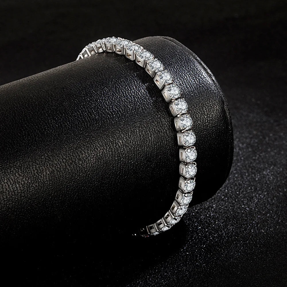 Armband aus 925er Sterlingsilber mit Zirkonia-Tennisball-Anhänger