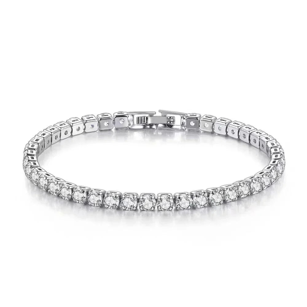 Armband aus 925er Sterlingsilber mit Zirkonia-Tennisball-Anhänger