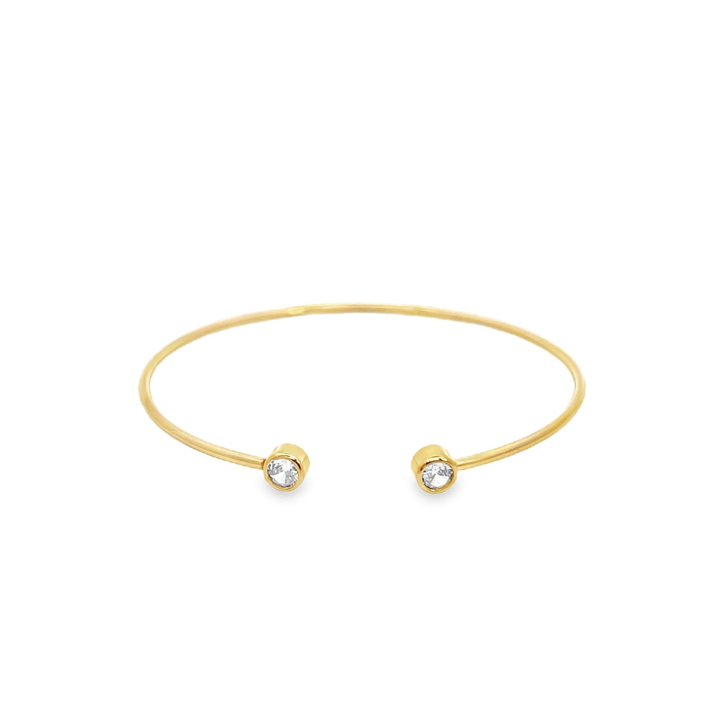 CZ Bezel Stone Open Bangle