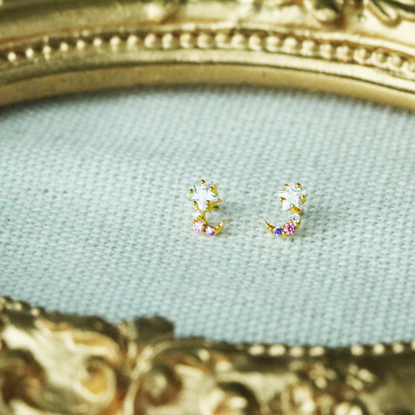 Tiny moon earrings