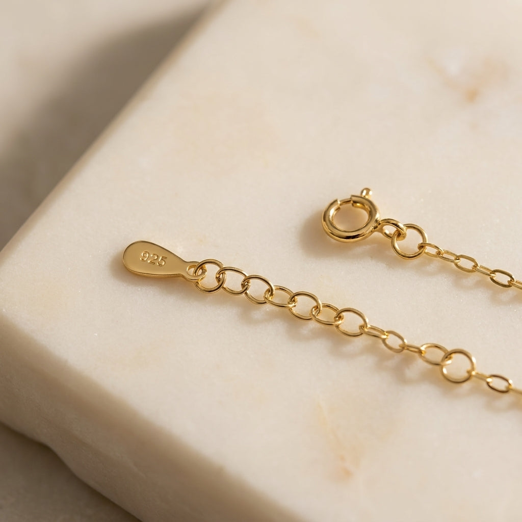 16K Gold Plated 925 Sterling Silver Big Bee Anklet