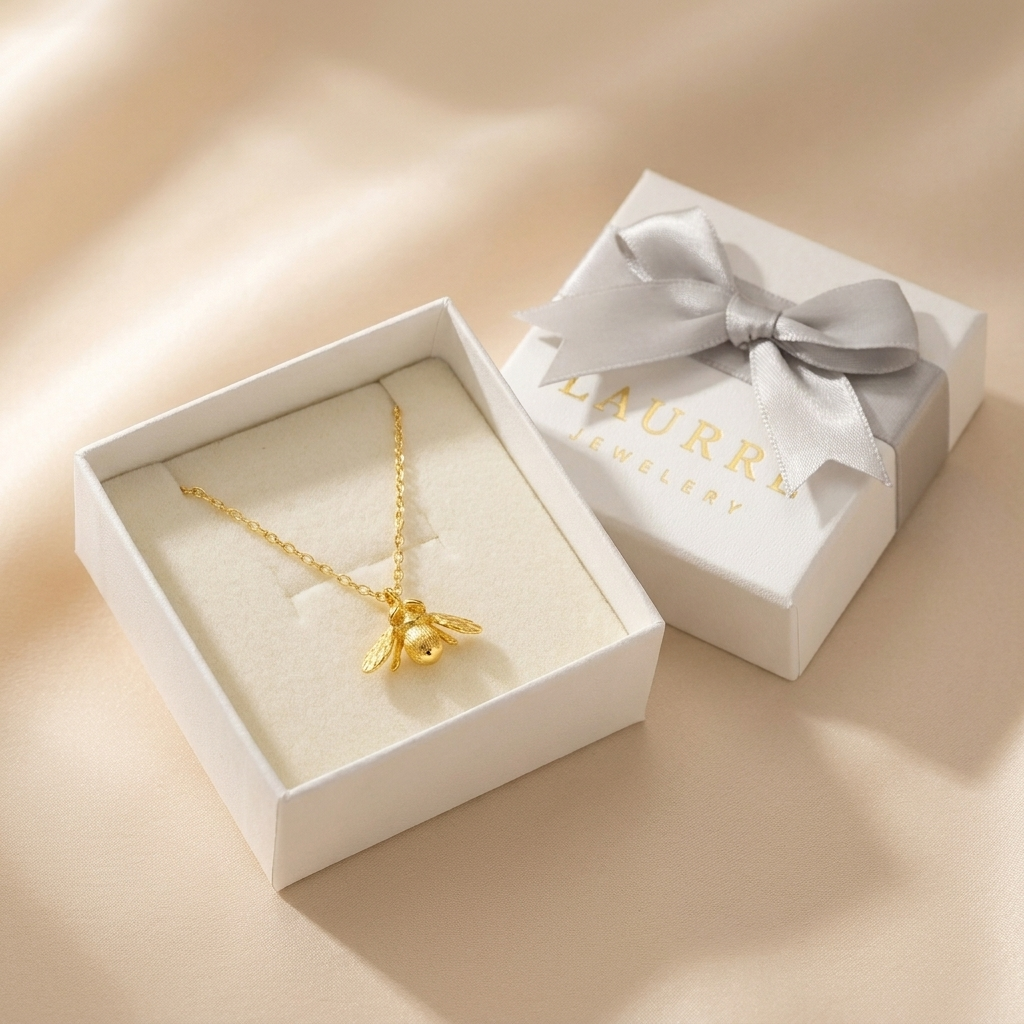 16K Gold Plated 925 Sterling Silver Big Bee Anklet