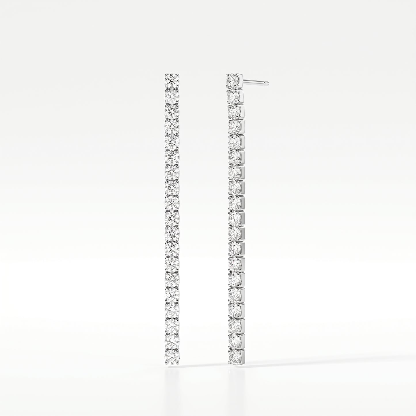 925 Sterling Silver Long Tennis Earrings with Brilliant AAAA Zirconia, Elegant Dangle Jewellery for Women