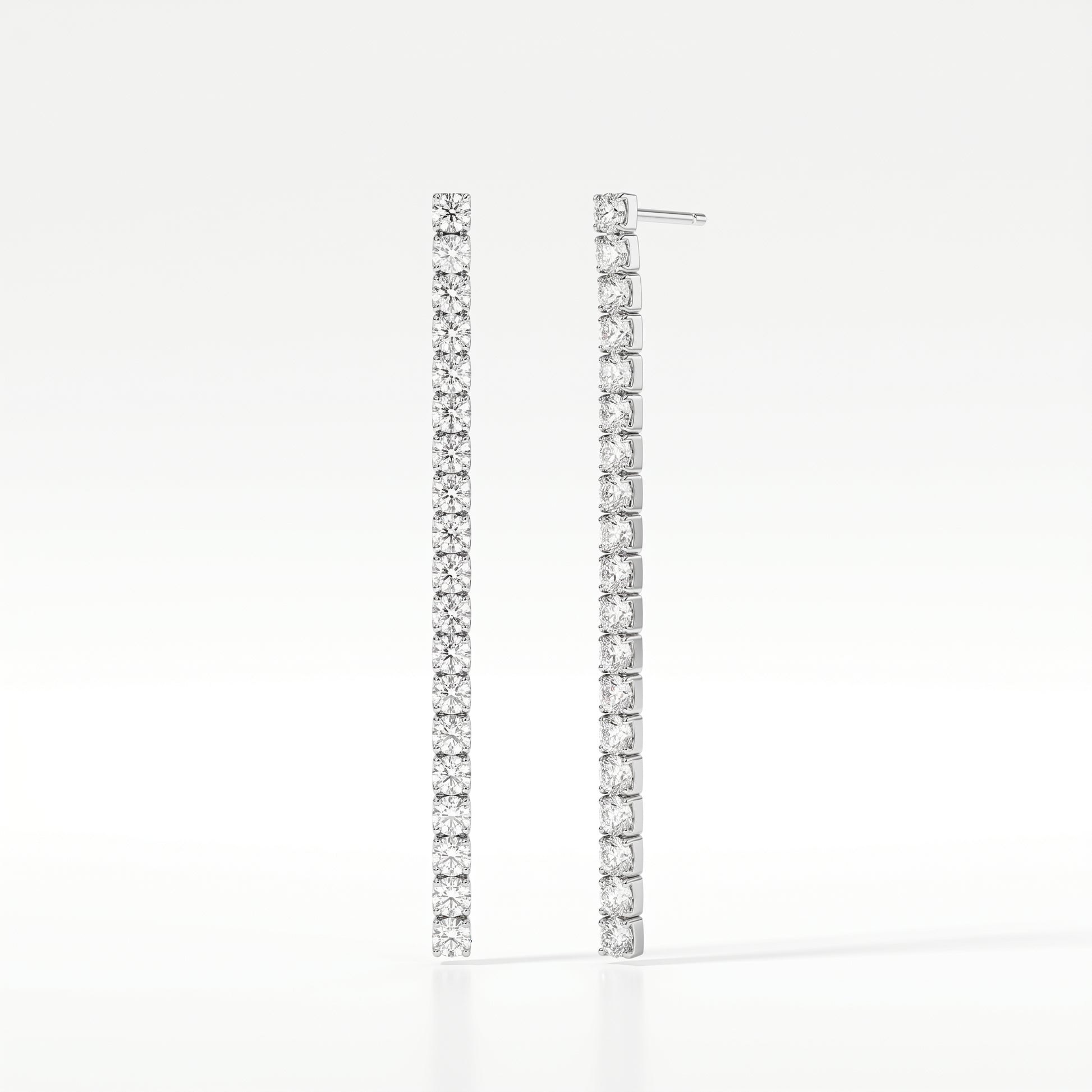 925 Sterling Silver Long Tennis Earrings with Brilliant AAAA Zirconia, Elegant Dangle Jewellery for Women